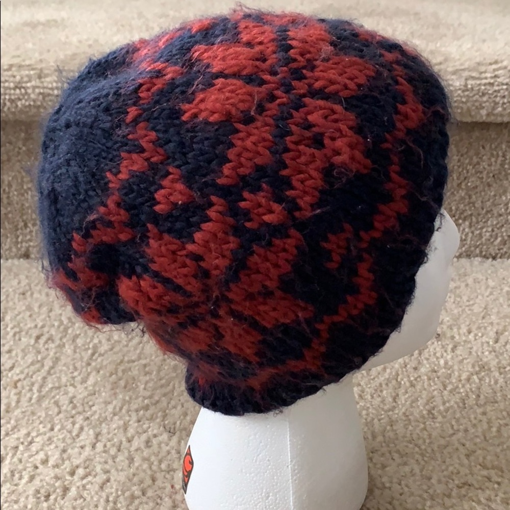 Navy Blue and Red Beanie